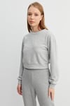 HN3478Uzun Kollu Bisiklet Yakalı 3 İplik Sweatshirt