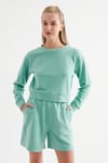 HN3478Uzun Kollu Bisiklet Yakalı 3 İplik Sweatshirt