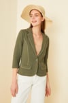 HN3631Süs Dikişli Klasik Örme Ceket