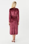 HN3650Boyundan Bağlamalı Göğüs Detaylı Kadife Elbise 