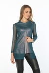 HN368Hologram Ve File Garnili Örme Bluz