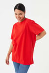 HN3824Unisex Oversize Basic Bisiklet Yaka T-shirt