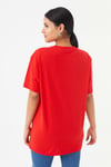 HN3824Unisex Oversize Basic Bisiklet Yaka T-shirt