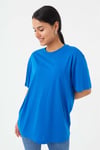 HN3824Unisex Oversize Basic Bisiklet Yaka T-shirt
