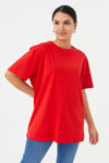 HN3824Unisex Oversize Basic Bisiklet Yaka T-shirt