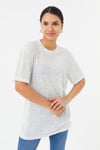 HN3824Unisex Oversize Basic Bisiklet Yaka T-shirt