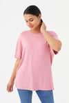 HN3824Unisex Oversize Basic Bisiklet Yaka T-shirt