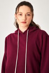 HN3952Kadın İp Detaylı Kapüşonlu Cepli Sweatshirt
