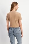 HN3998Lacivert Basic Üst Crop T-shirt