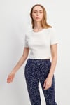 HN3998Lacivert Basic Üst Crop T-shirt