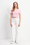 HN3998Lacivert Basic Üst Crop T-shirt