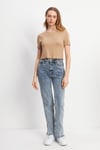 HN3998Lacivert Basic Üst Crop T-shirt