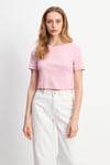 HN3998Lacivert Basic Üst Crop T-shirt