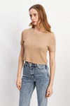 HN3998Lacivert Basic Üst Crop T-shirt