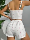 Şortlu Takımlar-Kadın Çiçek Desenli Şortlu Pijama Takımı