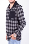 Dagoster DMG23-193714 Siyah Günlük Kapüşonlu Oversize Oduncu  Erkek Gömlek