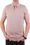 Dagoster DMG23-511228 Bej Günlük Fermuarlı Polo Yaka Erkek Tişört