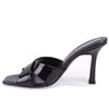 Dagoster DZA07-11363064 Siyah Rugan 10 cm İnce Topuklu Abiye Kadın Terlik
