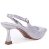 Dagoster DZA07-1143750 Gümüş 7,5 cm İnce Topuklu Abiye Kadın Ayakkabı