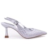 Dagoster DZA07-1143750 Gümüş 7,5 cm İnce Topuklu Abiye Kadın Ayakkabı