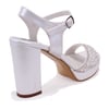 Dagoster DZA07-337140 Sedef Boncuklu 10 cm Kalın Topuklu Platform Kadın Ayakkabı
