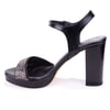 Dagoster DZA07-337140 Siyah Boncuklu 10 cm Kalın Topuklu Platform Kadın Ayakkabı