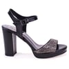 Dagoster DZA07-337140 Siyah Boncuklu 10 cm Kalın Topuklu Platform Kadın Ayakkabı