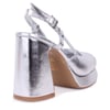 Dagoster DZA07-337560 Gümüş Metalik 10 cm Kalın Topuklu Platform Kadın Ayakkabı