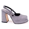Dagoster DZA07-337560 Platin Simli 10 cm Kalın Topuklu Platform  Kadın Ayakkabı