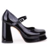 Dagoster DZA07-337565 Siyah Rugan 10 cm Kalın Topuklu Platform Kadın Ayakkabı