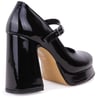 Dagoster DZA07-337565 Siyah Rugan 10 cm Kalın Topuklu Platform Kadın Ayakkabı