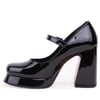 Dagoster DZA07-337565 Siyah Rugan 10 cm Kalın Topuklu Platform Kadın Ayakkabı