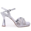 Dagoster DZA07-337650 Gümüş 10.5 cm Kalın Topuklu Platform Kadın Ayakkabı