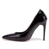 Dagoster DZA07-388460 Siyah Rugan 10,5 cm İnce Topuklu Stiletto Kadın Ayakkabı
