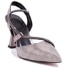 Dagoster DZA07-396155 Platin 9,5 cm İnce Topuklu Abiye Kadın Ayakkabı