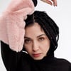  Polypop Rabbit Pudra Pembe-Siyah Crop Sweatshirt 