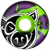 Pig Head Swirls Green Pruple Tekerlek Seti 51 mm