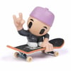 Tech Deck + Hediye Sticker Paketli Crew Figürlü Parmak Kaykayı S1 - Mor Şapkalı 