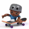 Tech Deck + Hediye Sticker Paketli Crew Figürlü Parmak Kaykayı S1 - Gri Kasklı 