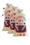 3 Adet Bez Torba Hibiskus Nar Çiçeği 240 Gr. Özel Seçme Bamya Çiçeği Hibisküs Çayı