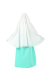 Kız Çocuk Namaz Elbisesi Mint Rengi Yıldız Baskılı Dantel Detaylı