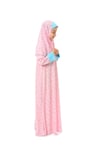 Kız Çocuk Namaz Elbisesi Yıldız Desenli Kolu Manşetli
