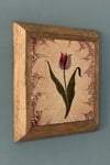 Masif Çerçeveli Ebruli Çiçek Doğaltaş Tablo Oscar Stone Decor 28x28 cm