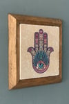 Masif Çerçeveli Fatma Ana Eli (Bereket) Doğaltaş Tablo Oscar Stone Decor 28x28 cm