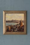 Masif Çerçeveli İstanbul Galata Kulesi Doğaltaş Tablo Pano Oscar Stone Decor 28X28 CM