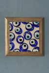 Masif Çerçeveli Nazar Boncuğu Doğaltaş Tablo Oscar Stone Decor 28x28 cm