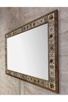 OSCAR STONE DECOR AHŞAP ÇERÇEVELİ MOZAİK TAŞ (MERMER) AYNA 63X93 CM SERAMİK DESENLİ KAHVERENGİ