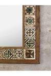 OSCAR STONE DECOR AHŞAP ÇERÇEVELİ MOZAİK TAŞ (MERMER) AYNA 63X93 CM SERAMİK DESENLİ KAHVERENGİ