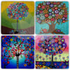 OSCAR STONE DECOR ARBRE COULEURS 4'lü DOĞALTAŞ BARDAK ALTLIĞI / BA500 (COASTER)