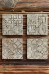 Oscar Stone Decor Baskılı Doğaltaş Bardak Altlığı 4'lü Set Desen Tile